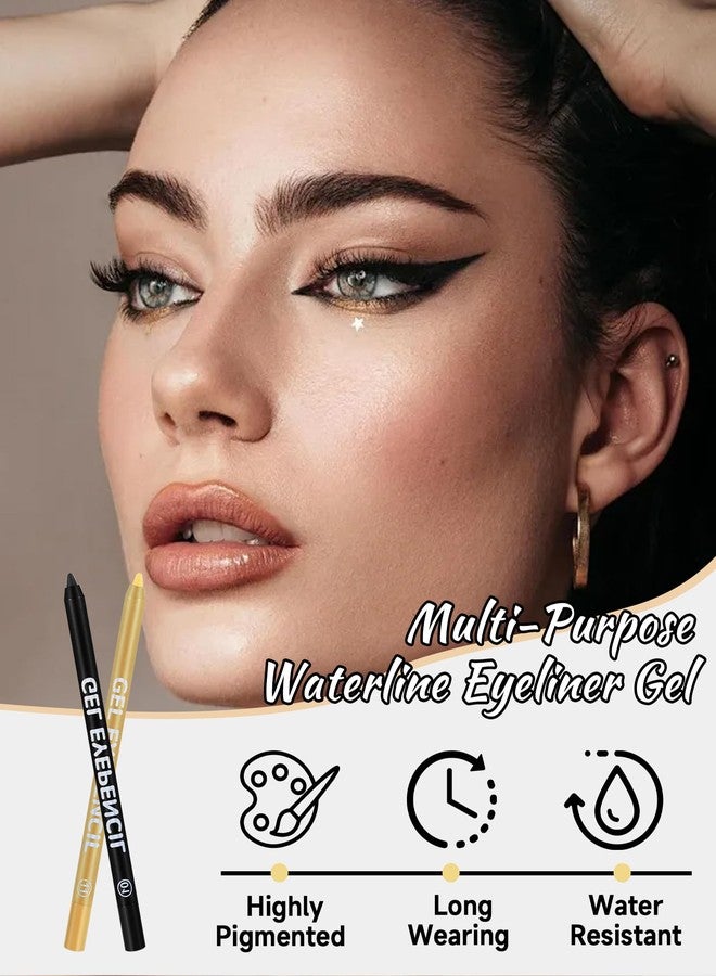 Lestpola Waterline Gel Eyeliner Pencil, Light Pink Shimmer Waterproof Long Lasting Eye Liner Pencils with Sharpener, Highly Pigmented Hypoallergenic Cream Glitter Eyeliner Brightener Pen Makeup for Women-03 - Image 4